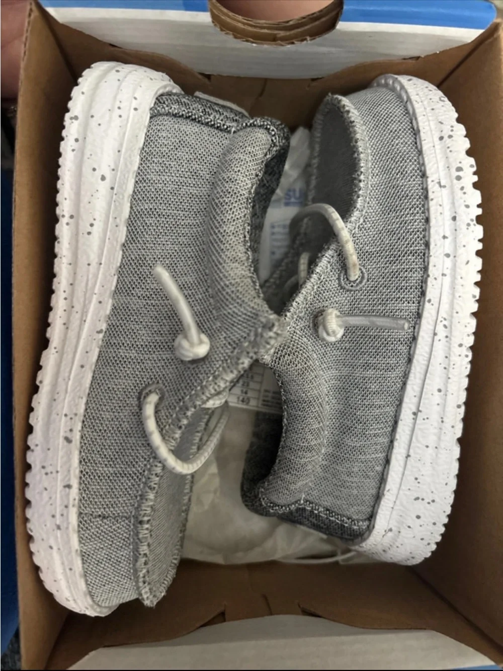 Hey Dude Kids Grey Knit Slip-On Sneakers